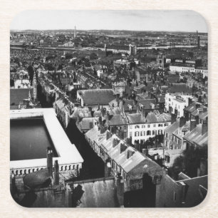 1859:  The city of Boston, Massachusetts Square Paper Coaster