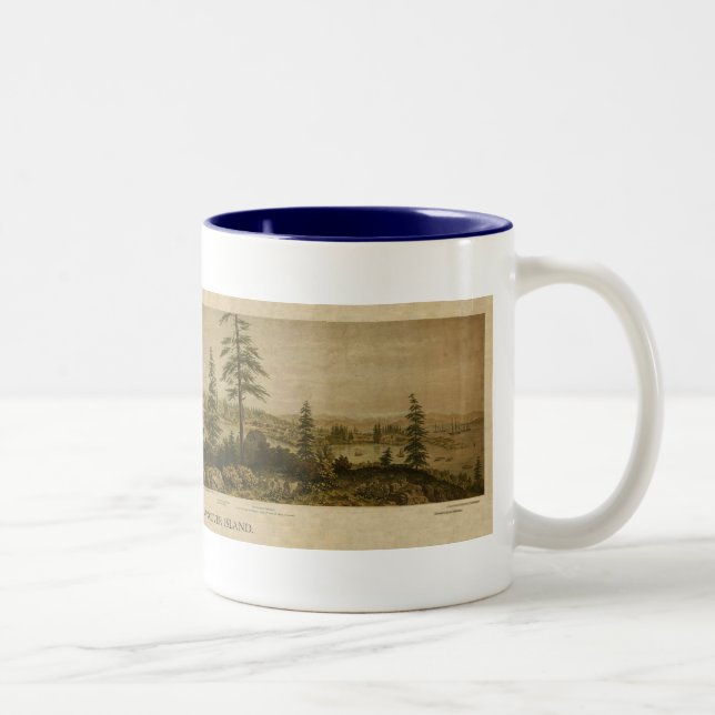 1860 View of Victoria, Vancouver Two-Tone Coffee Mug (Right)