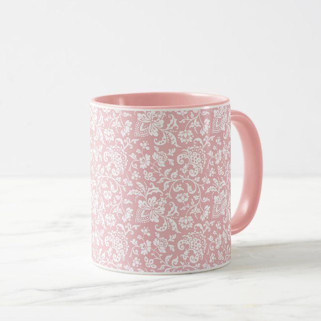 1860s Floral, Pink Coffee Mug (Front Right)