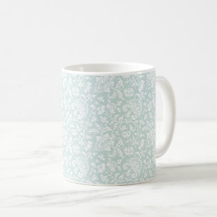 1860s Floral, Sea Glass Green Coffee Mug
