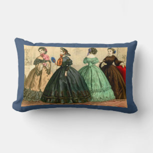 1861 German fashion plate Lumbar Cushion