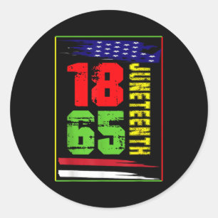 1865 african men women funny juneteenth day classic round sticker