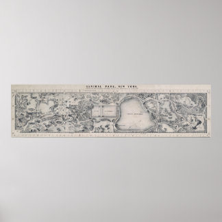 1865 HAND-DRAWN CENTRAL PARK MAP POSTER