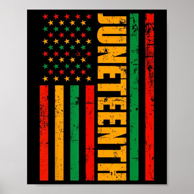 1865 Juneteenth American Flag African Black Histor Poster (Front)