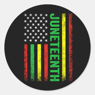 1865 Juneteenth Black History American Flag Africa Classic Round Sticker