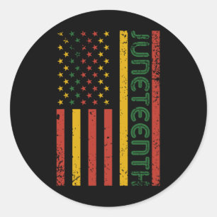 1865 Juneteenth Black History American Flag Africa Classic Round Sticker