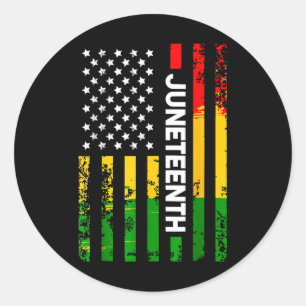 1865 Juneteenth Black History American Flag Africa Classic Round Sticker