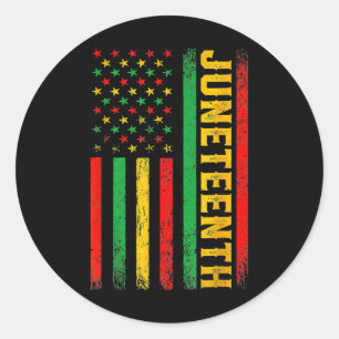 1865 Juneteenth Black History American Flag Africa Classic Round Sticker