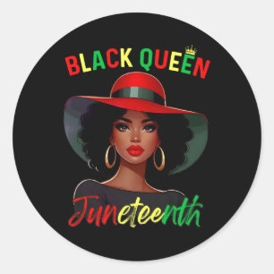 1865 Juneteenth Black Queen Celebrating Black Free Classic Round Sticker