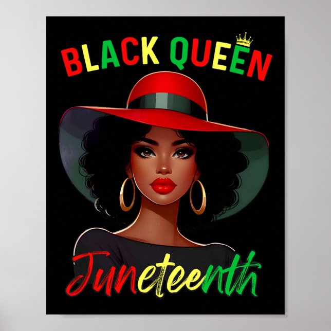 1865 Juneteenth Black Queen Celebrating Black Free Poster (Front)