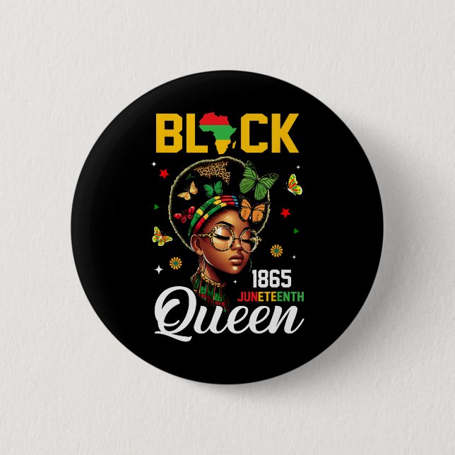 1865 Juneteenth Black Queen June 19th  6 Cm Round Badge (Front)