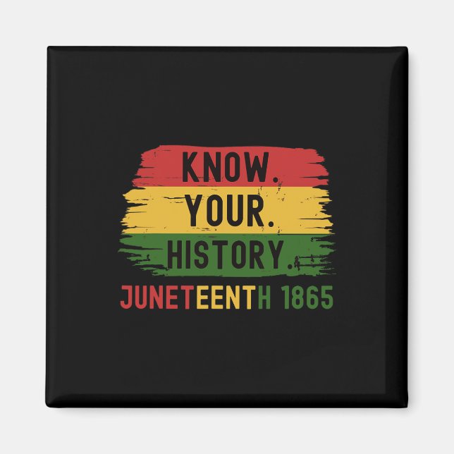1865 Juneteenth Know Your Black History  Magnet (Front)