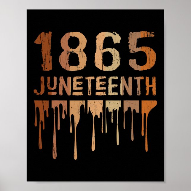 1865 Juneteenth Shirt Melanin Black Pride Melanate Poster (Front)