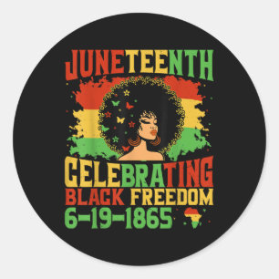 1865 Juneteenth Women Girls Kids Celebrating Black Classic Round Sticker