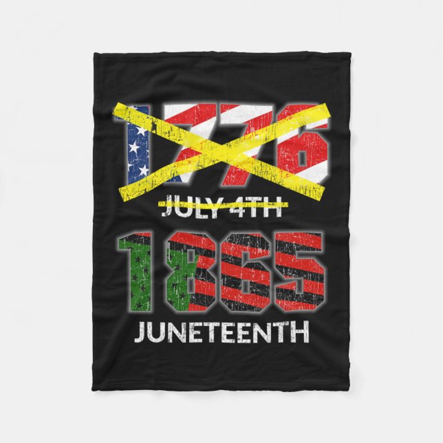 1865 - Not July 4th 1776 Independence Day Flag  Fleece Blanket (Front)