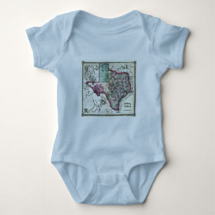 1866 Antiquarian Map of Texas by Schönberg & Co. Baby Bodysuit