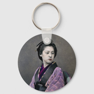 1870 Beautiful Japanese Woman Key Ring