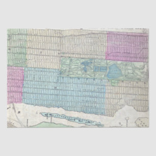 1870 Map New York City Central Park Tissue Paper