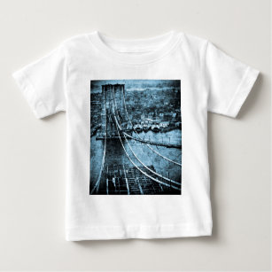 1870s Construction of  Brooklyn Bridge New York Baby T-Shirt