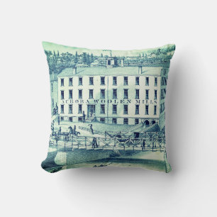 1871 Aurora Illinois Woollen Mills Cushion