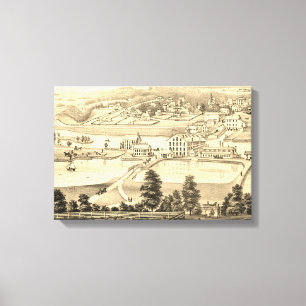 1871 Birds Eye View Carpentersville Illinois Canvas Print