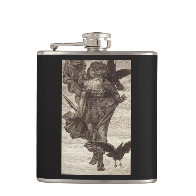 1871 Odin, Norse God of Wisdom Hip Flask (Front)