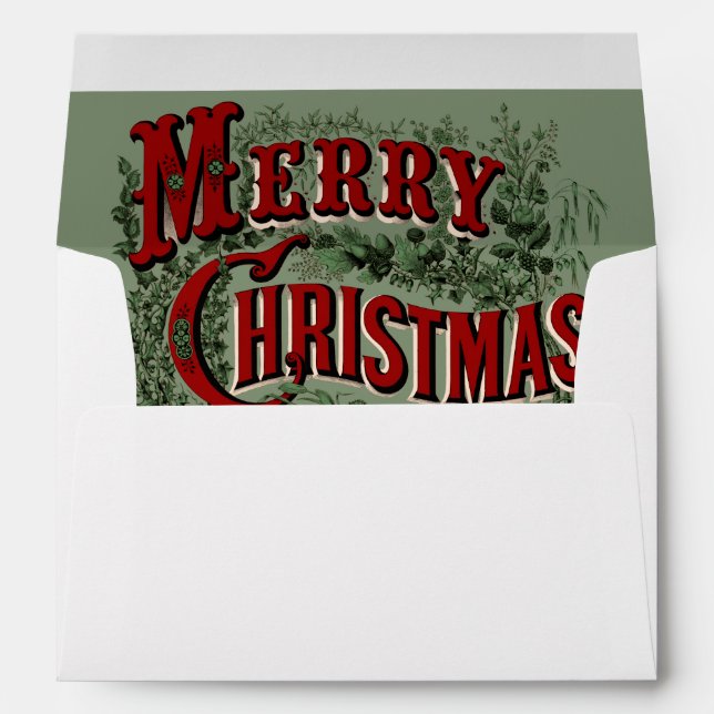 1876 Merry Christmas - Green Envelope (Back (Bottom))