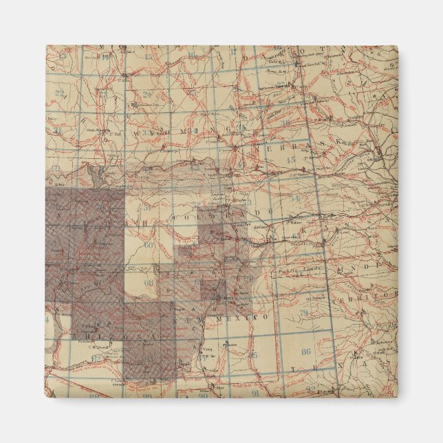 1876 Progress Map of The US Geographical Surveys Magnet (Front)