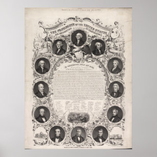 1876 Reproduction The Declaration of Independence Poster