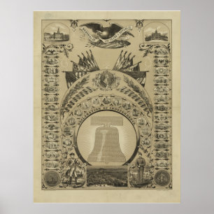 1876 Reproduction The Declaration of Independence Poster