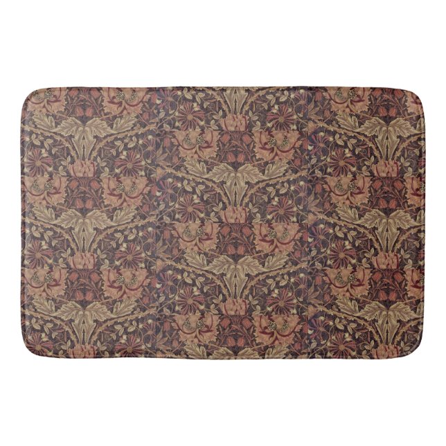 1876 Vintage William Morris Honeysuckle Bath Mat (Front)
