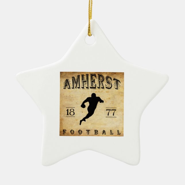 1877 Amherst Massachusetts Football Ceramic Tree Decoration (Front)