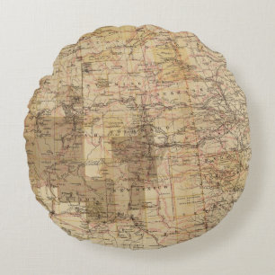 1878 Progress Map of The US Geographical Surveys 2 Round Cushion