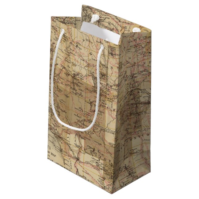 1878 Progress Map of The US Geographical Surveys 2 Small Gift Bag (Back Angled)