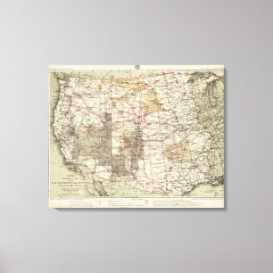 1878 Progress Map of The US Geographical Surveys Canvas Print