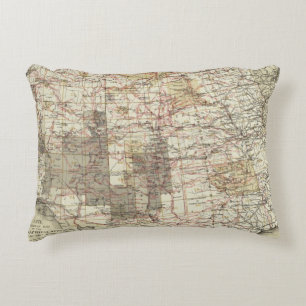 1878 Progress Map of The US Geographical Surveys Decorative Cushion