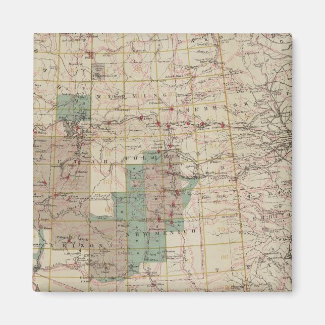 1878 Progress Map of The US Geographical Surveys Magnet (Front)