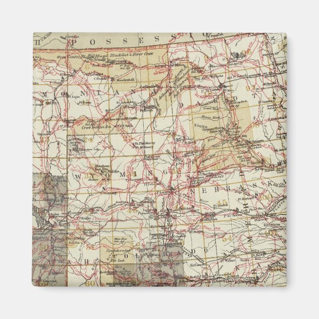 1878 Progress Map of The US Geographical Surveys Magnet (Front)
