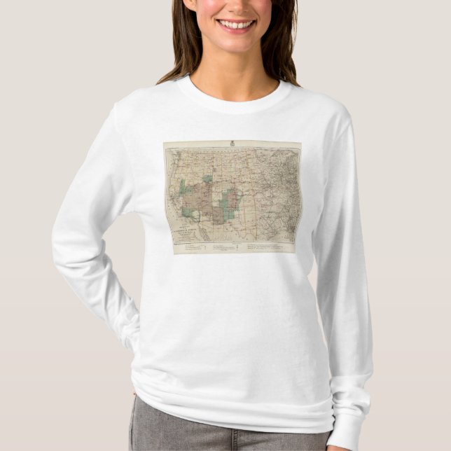 1878 Progress Map of The US Geographical Surveys T-Shirt (Front)