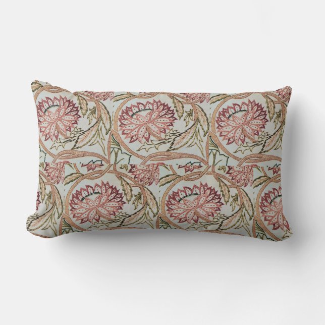1878 Vintage William Morris Flowerpot Lumbar Cushion (Front)