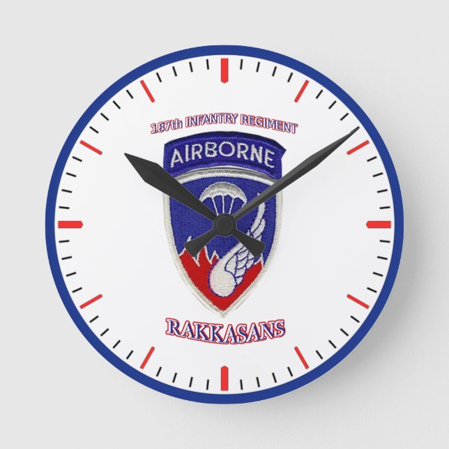 187th Infantry Regiment Round Clock (Front)