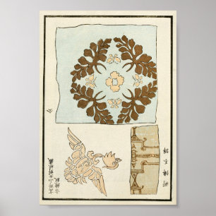 1880 Chinese Plum Blossom Pattern Art Poster