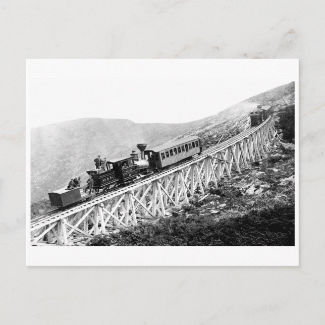 1880 Passengers trains at work Postcard (Front)