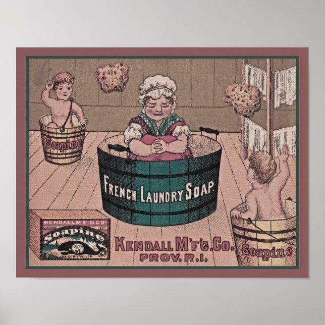 1880 Soapine Laundry Soap Advertisement Poster (Front)