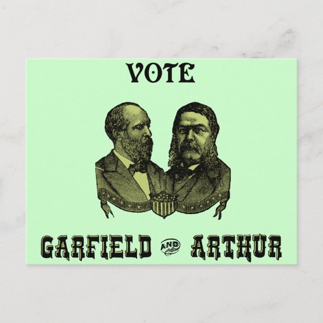 1880 Vote Garfield and Arthur, green Postcard (Front)