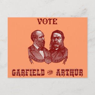 1880 Vote Garfield and Arthur, red Postcard