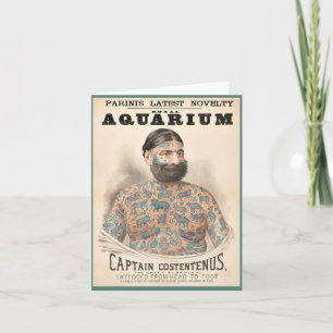  1880s Captain Costentenus tattooed man Card