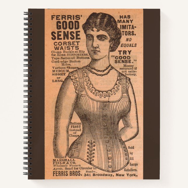 1880s Ferris Common Sense Corsets ad Notebook (Front)