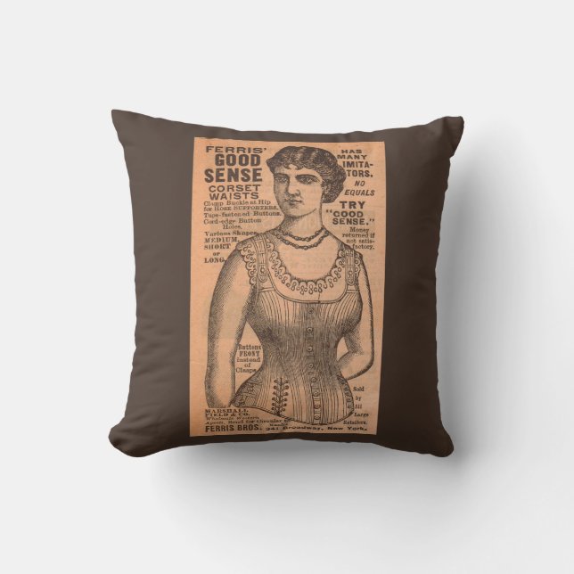 1880s Ferris Common Sense Corsets ad print Cushion (Front)
