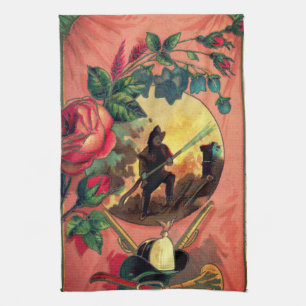 1880s Fireman Firefighter Towel Art